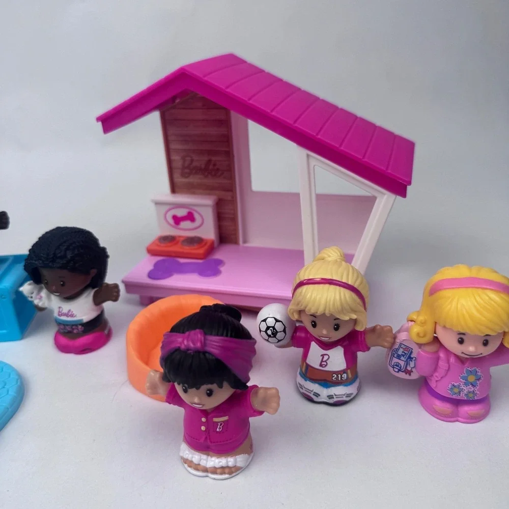 Fisher Price Little People Barbie Figures 8 Lot House Vet Cat